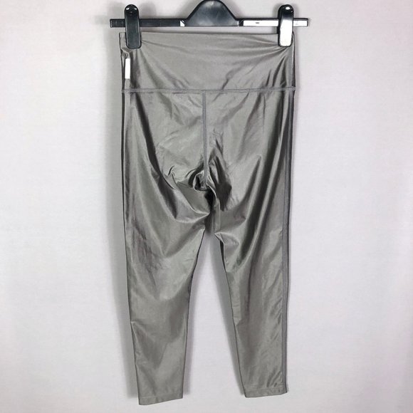 Zella Shiny Gray Leggins Size Small - Picture 3 of 7